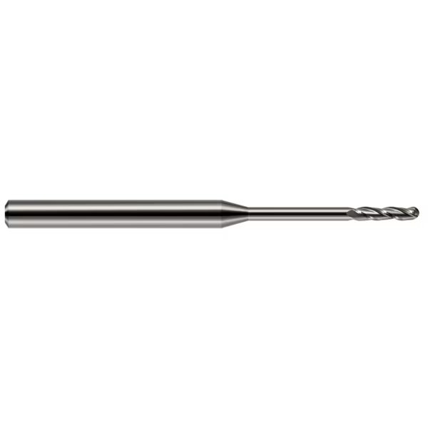 Miniature End Mill - Ball - Long Reach, Long Flute, 0.1250